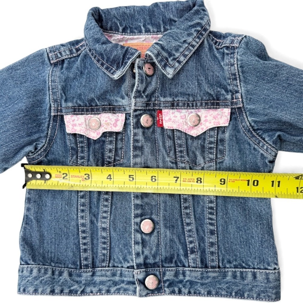 My 1st Levi's Denim Jean Jacket Trucker Pink Floral Vintage Y2K Kidcore Baby 18M - Picture 10 of 14